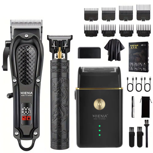 Hiena 212 Professional Hair Cutter Mans Hair Clipper Set Metal Electric Cordless Hair Trimmer for Barber LCD Display Hair Cut